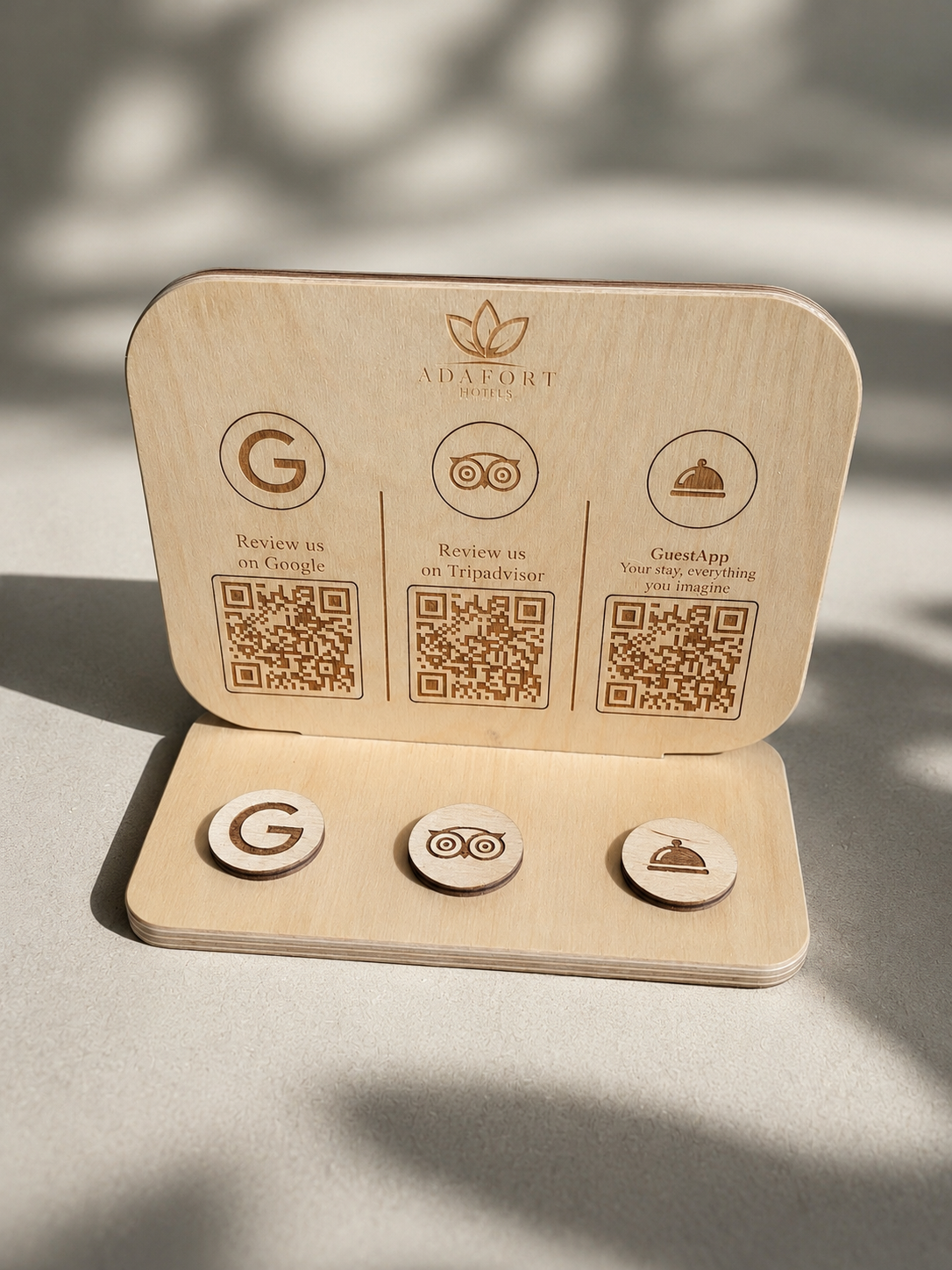 3’lü Ahşap NFC’li QR Stand